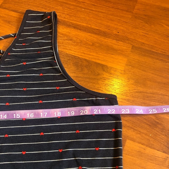 Sweet Rain Cat Face Tank Top. 3X. Dark blue, red and white. - Picture 5 of 9